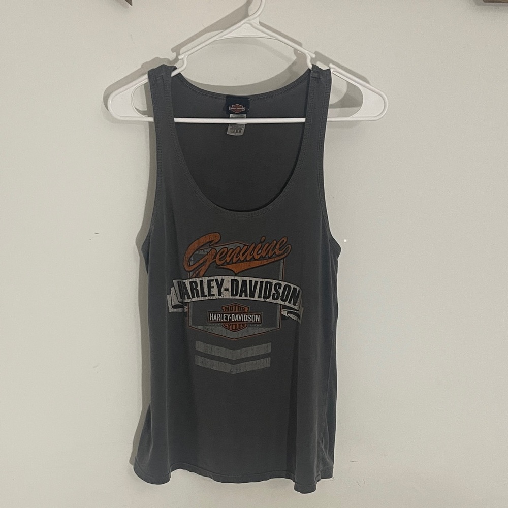 Harley-Davidson Charcoal Tank with Orange Logo